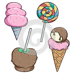 hand draw candy with ice cream