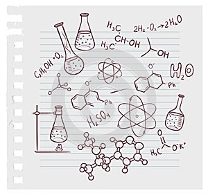 Hand draw chemistry on background