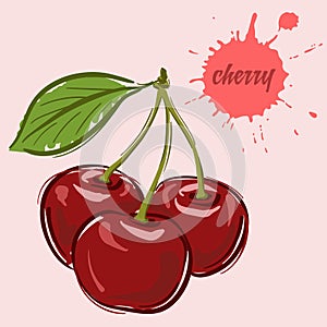 Hand draw of cherry