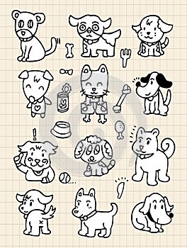 Hand draw cute dog element