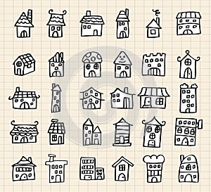Hand draw cute house