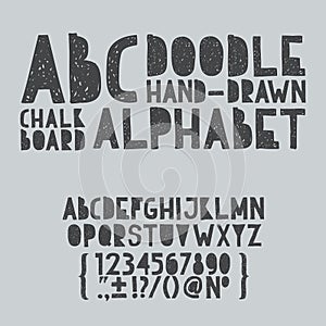 Hand draw doodle abc, alphabet grunge scratch type