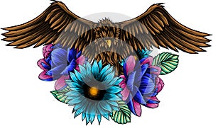 hand draw of eagle vector illustration design