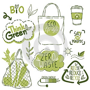 Hand draw earth day elements