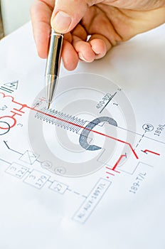 Hand draw electric scheme