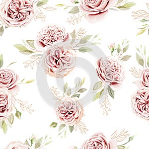 Hand draw floral pattern. flowers. roses and cute flower seamless background for fashion, fabric prints. Vector texture.