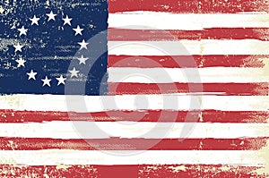 Hand draw grunge betsy ross flag