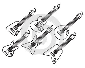 Hand draw guitar set