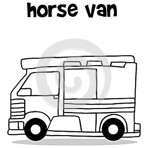 Hand draw of horse van