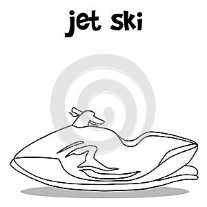 Hand draw of jet ski vector