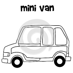 Hand draw of mini van