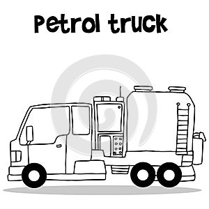 Hand draw of petrol truck transportation