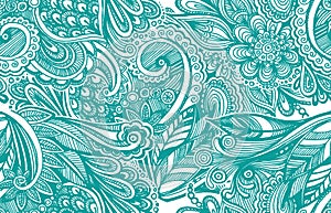 Hand draw seamless floral ornament background doodling for textil, wedding photo