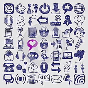 Hand draw sketch communication element collection