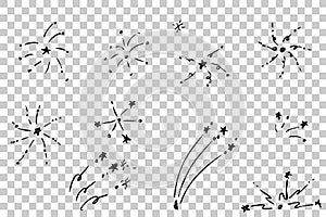 Hand Draw Sketch of Fire Works