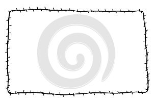 Hand Draw sketch of rectangle Barbed Wire