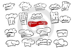 Hand Draw Sketch, Various Model of Chef Hats