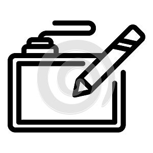 Hand draw tool icon outline vector. Stylus pad