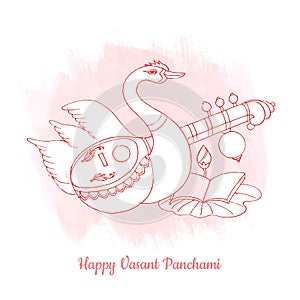 Hand draw vasant panchami card background