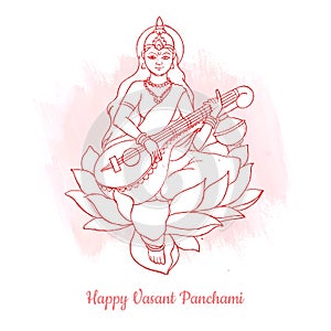 Hand draw vasant panchami card background