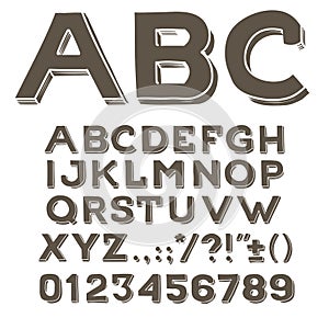 Hand drawin alphabet handwritting abc vector font