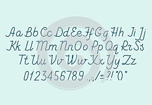 Hand drawin alphabet handwritting abc vector font