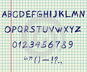 Hand drawing alphabet