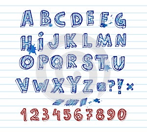 Hand drawing alphabet