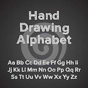 Hand drawing alphabet with chalk effect