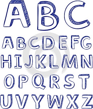Hand drawing alphabet. vector for design