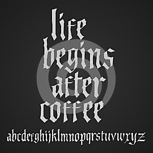 Hand Drawing Alphabet, Vector Illustration.