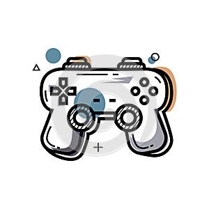 Hand drawing art of illustration joystick gamepad vector