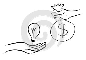 Hand drawing business concept on white