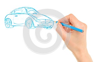 Hand drawing car