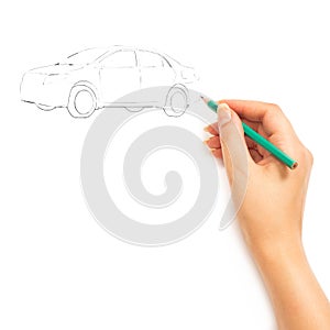 Hand drawing car