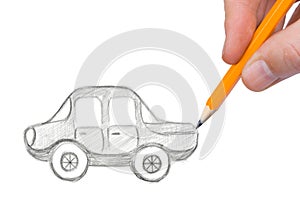 Hand drawing car