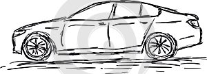 Hand drawing of a car - luxury sedan