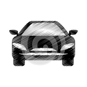 Hand drawing car symbol icon