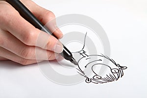 Hand drawing caricature photo