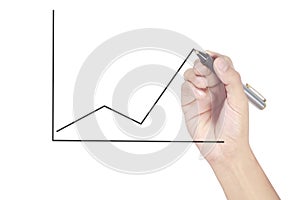 Hand drawing  chart, graph stock of growth