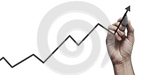 Hand drawing chart, graph stock of growth