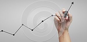 Hand drawing chart, graph stock of growth