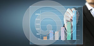 Hand drawing chart, graph stock of growth