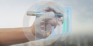 Hand drawing chart, graph stock of growth