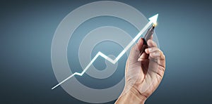 Hand drawing  chart, graph stock of growth