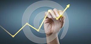 Hand drawing  chart, graph stock of growth