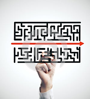Hand drawing creative maze