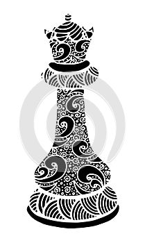 Hand drawing doodle Sketch Chess Queen Vector Illustration Art
