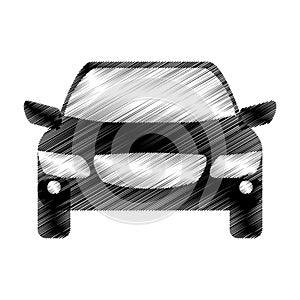 Hand drawing driverless car icon