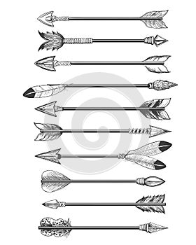 Hand drawing ethnic arrows